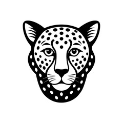 cheetah head on white background  .svg