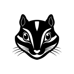 chipmunk head on white background  .svg