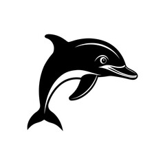 dolphin head on white background 