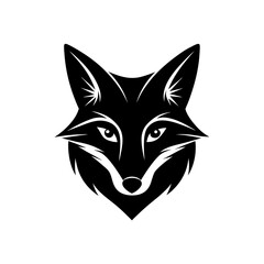 fox head on white background 