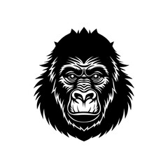 gorilla head on white background  .svg