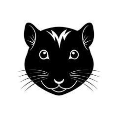 hamster head on white background 