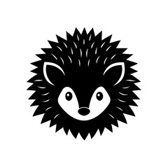 hedgehog head on white background  