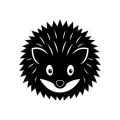 hedgehog head on white background 
