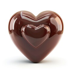 Obraz premium Dark chocolate heart-shaped confectionery treat.