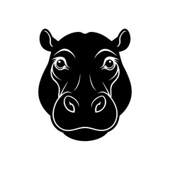 hippo head on white background  .svg