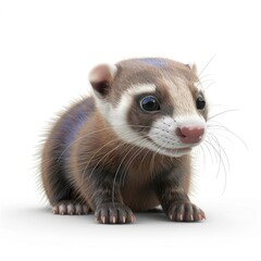 A digital rendering of a baby ferret.