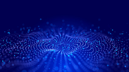 3d abstract web with intertwining lines and dots. Digital technologies - big data research.