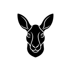 kangaroo head on white background 