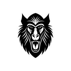 mandrill head on white background