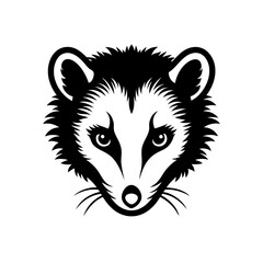opossum head on white background  .svg
