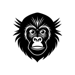 orangutan head on white background  .svg