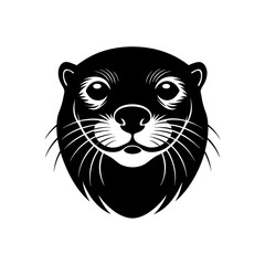 otter head on white background  .svg