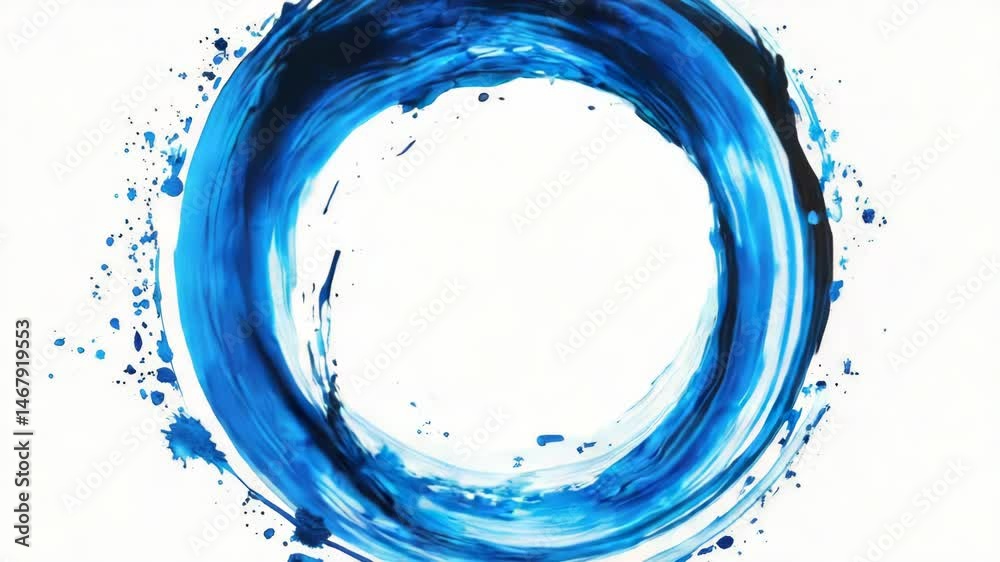 Poster A simple illustration of a blue circle on a white background, perfect for use in designs where a pop of color is needed