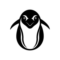 penguin head on white background  