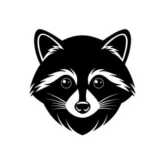 raccoon head on white background  .svg