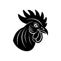 rooster head on white background