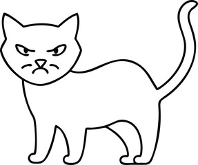 Obraz premium Black silhouette vector shape design depicting an aggressive feline with transparency