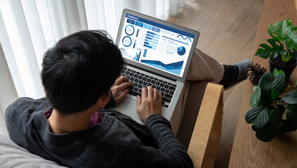 Business data dashboard provide business intelligence analytic for marketing strategy planning...