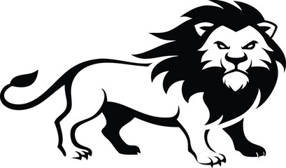 Fierce lion silhouette design for t shirts logos and various printable applications