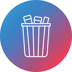 Garbage Line Gradient Circle Background Icon