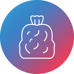 Garbage Bag Line Gradient Circle Background Icon