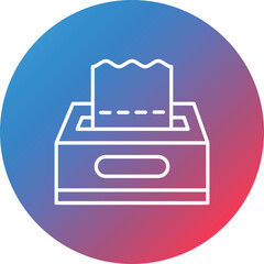 Tissue Box Line Gradient Circle Background Icon