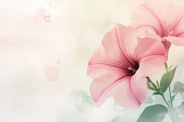 Fototapeta premium Delicate pink flowers in soft, pastel tones.