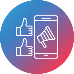 Viral Marketing Line Gradient Circle Background Icon