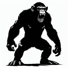 Fototapeta premium chimpanzee silhouette