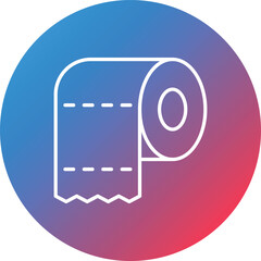 Toilet Paper Line Gradient Circle Background Icon