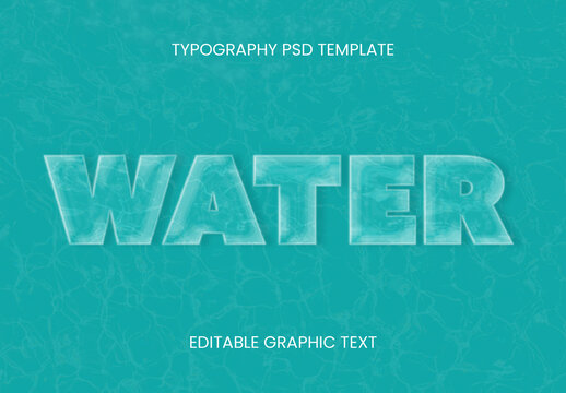 Blue And White Font Water Texture Aqua Style Text Effect