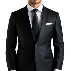 Corporate event attendee in formal suit office location professional portrait isolated on transparent background