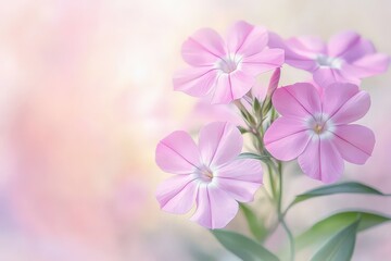 Naklejka premium Delicate pink flowers in soft, pastel light.