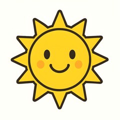 sun cartoon character white background