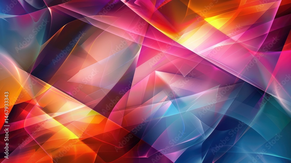 Poster abstract picture micro particle in geometric shape represent data flow. vivid flowing object with hi