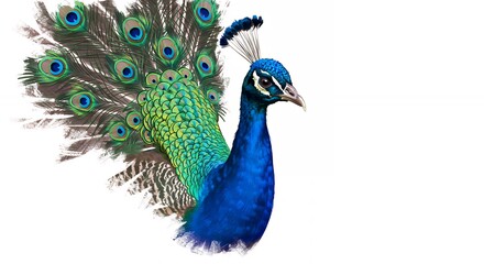 Obraz premium Peacock displaying vibrant plumage
