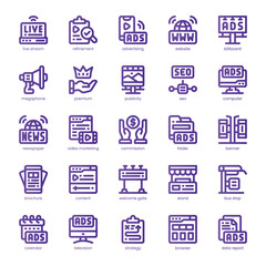 Campaign Icon pack for your website, mobile, presentation, and logo design. Campaign Icon line basic color design. Vector graphics illustration and editable stroke.