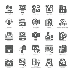 Content Creation Icon pack for your website, mobile, presentation, and logo design. Content Creation Icon solid design. Vector graphics illustration and editable stroke.