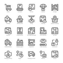 Delivery Tracking Icon pack for your website, mobile, presentation, and logo design. Delivery Tracking Icon outline design. Vector graphics illustration and editable stroke.