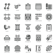 Fitness Coaching Icon pack for your website, mobile, presentation, and logo design. Fitness Coaching Icon solid design. Vector graphics illustration and editable stroke.