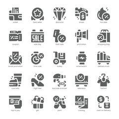 Flash Sale Icon pack for your website, mobile, presentation, and logo design. Flash Sale Icon solid design. Vector graphics illustration and editable stroke.