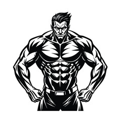 Obraz premium a muscle man vector art silhouette 