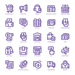 Online Store Icon pack for your website, mobile, presentation, and logo design. Online Store Icon line basic color design. Vector graphics illustration and editable stroke.