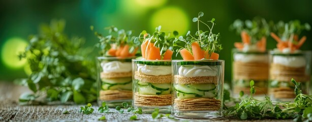 Layered Cucumber, Carrot, and Cream Appetizers: A Fresh and Vibrant Culinary Delight