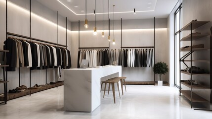 Modern clothing boutique interior