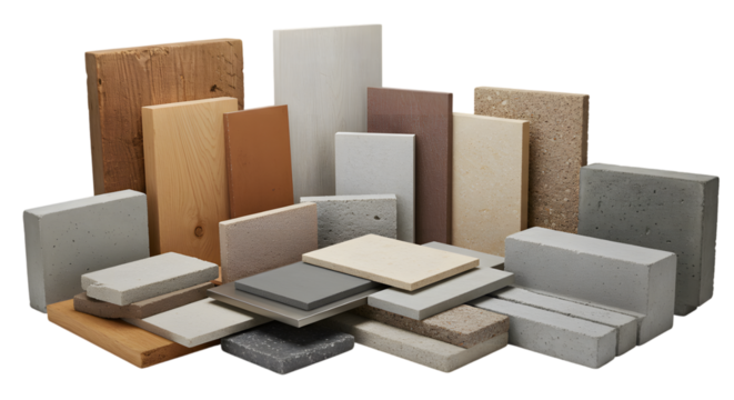 building materials isolated on white background