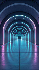 Obraz premium Sci-Fi Minimalist Background with Glowing 3D Design Style