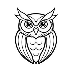 a owl line art vector art silhouette