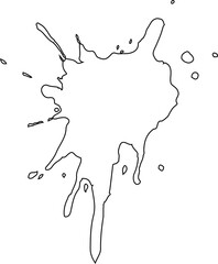 Obraz premium Hollow outline of an ink blot with jagged, irregular edges forming a symmetrical shape.